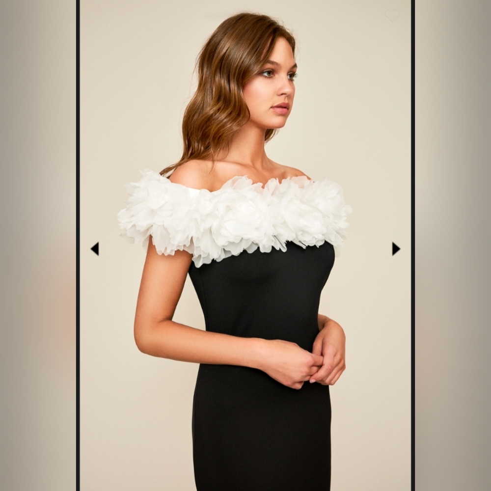 💘 Tadashi Shoji Karelo Ruffled Crepe Dress - Picture 3 of 8